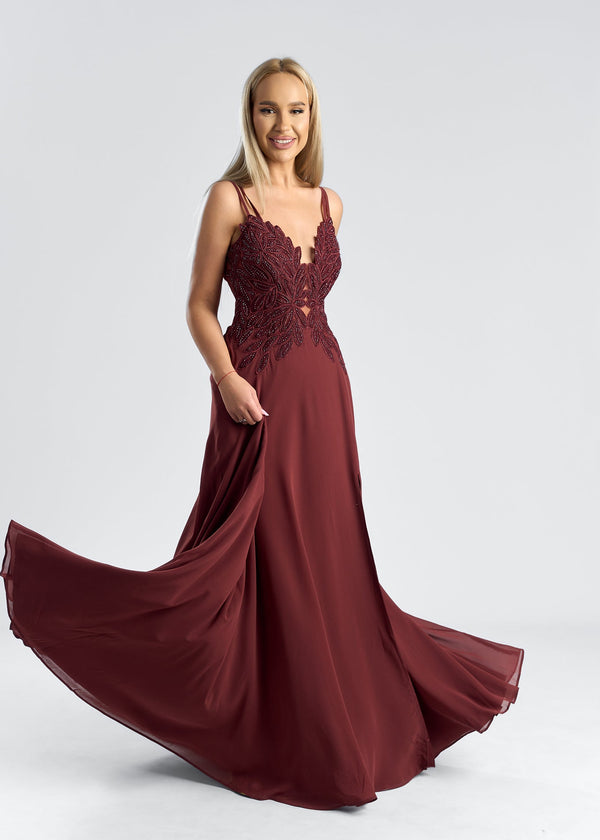 Rochie din voal si dantela cu aplicatii, SCARLET, rochie rafinata si eleganta, cu detalii seducatoare.