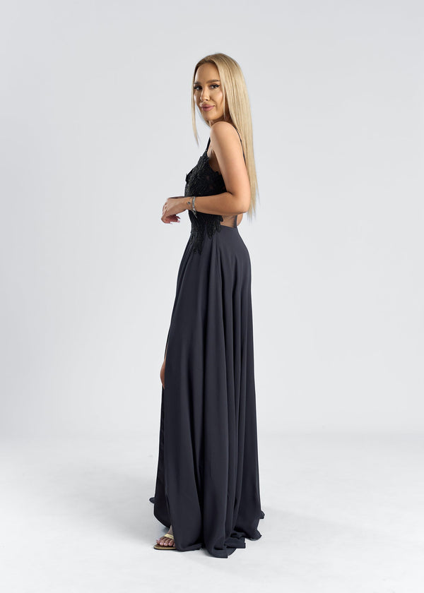rochie din voal si dantela cu aplicatii, rochie elegantă neagră, model SCARLET desire dress
