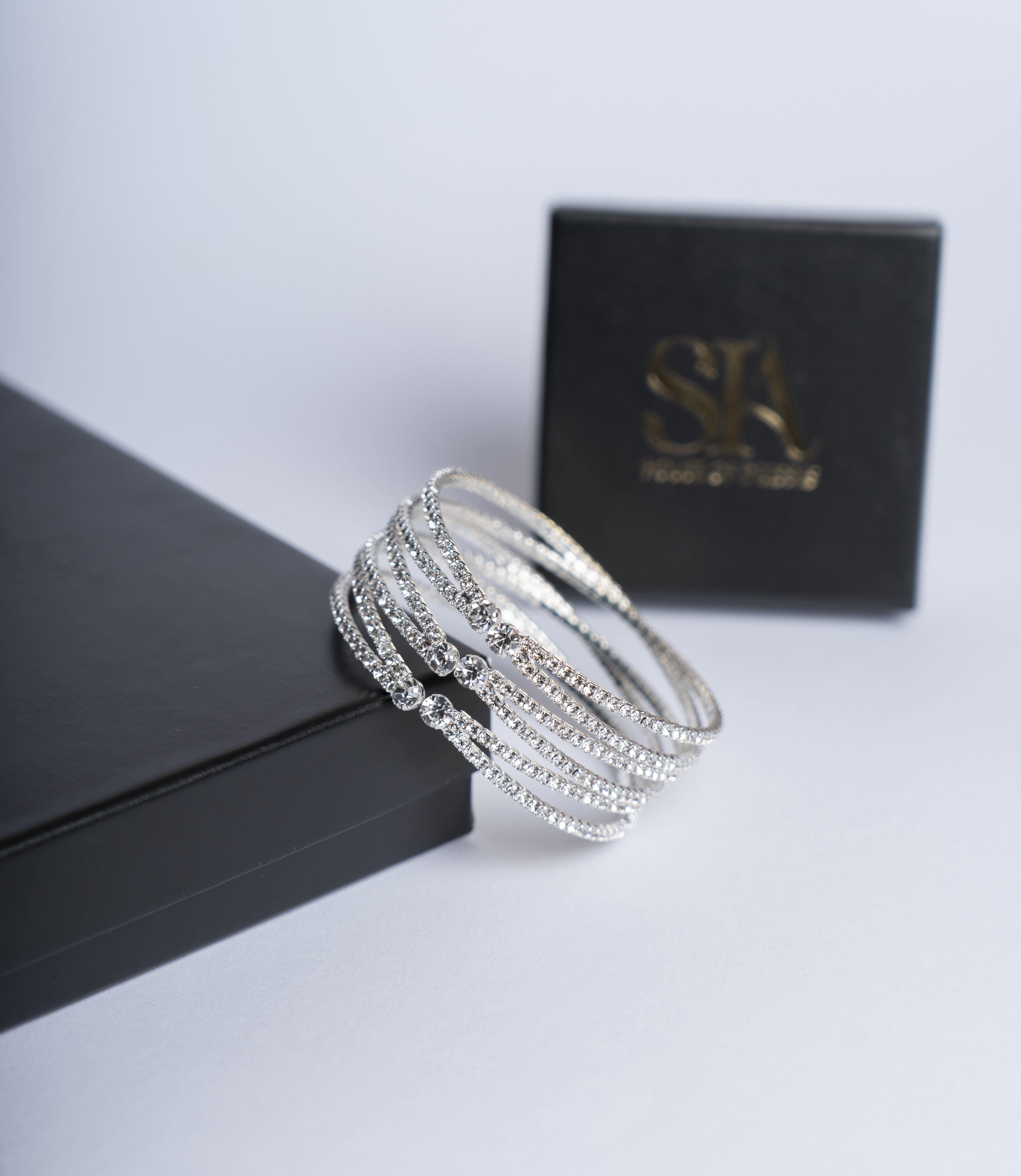 Glam Spark Bracelet – Silver, with sparkling crystals