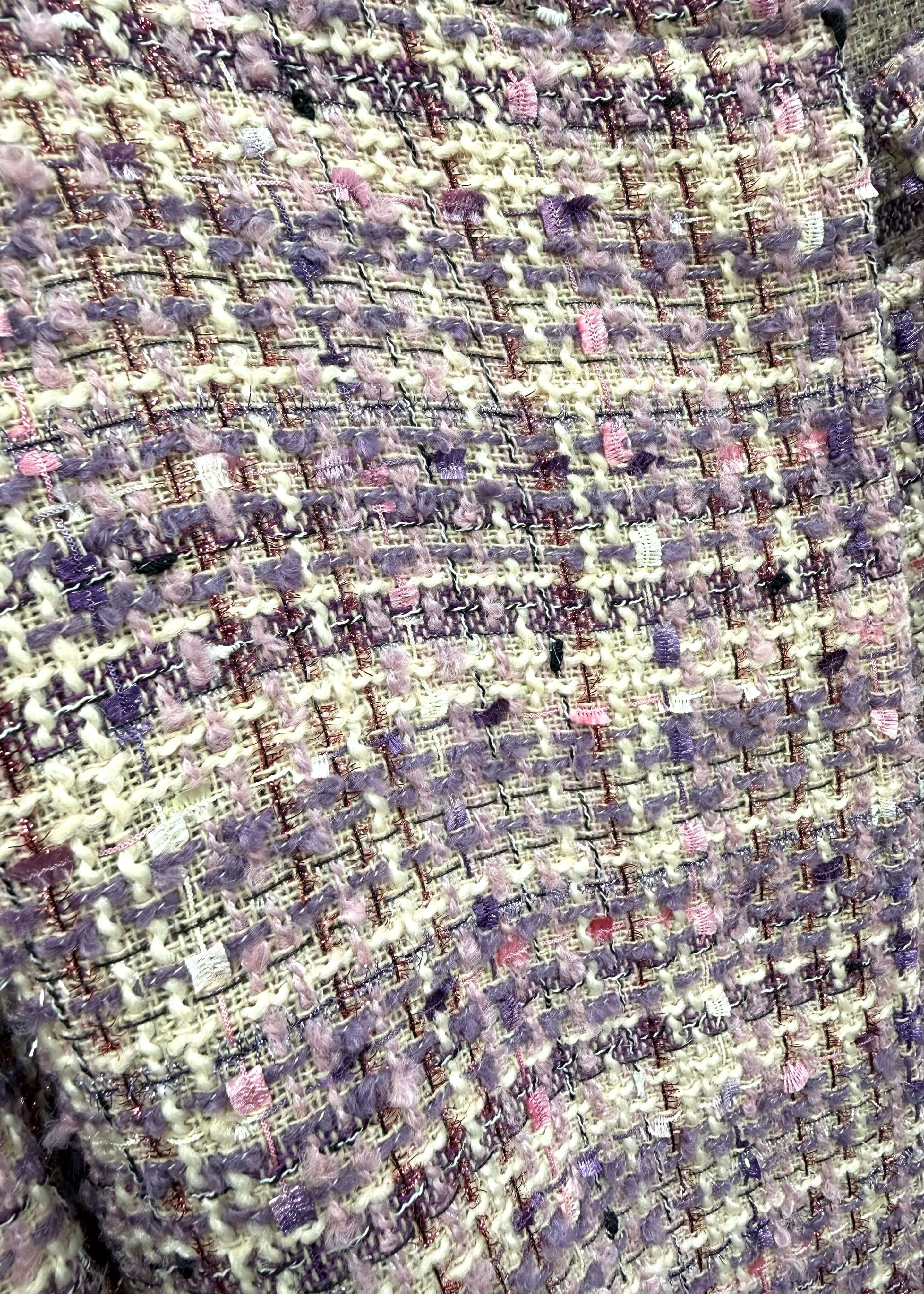 Țesătură tip Chanel pentru SIA Rochie mini de damă "PRESTIGE" cu detalii elegante, textură tweed premium multicolor.