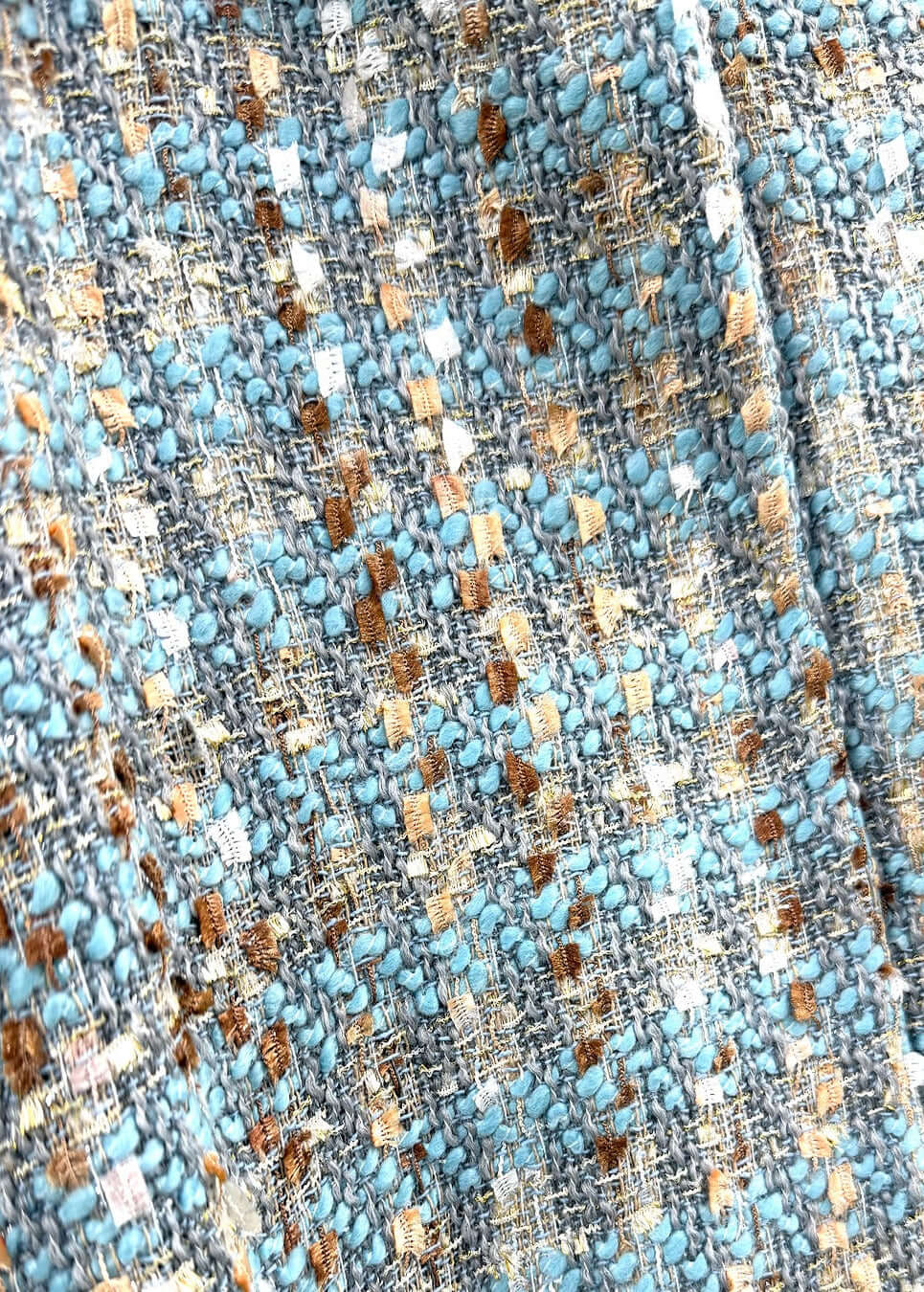 Țesătură tip Chanel albastru pentru sacou din setul SIA Paris Muse