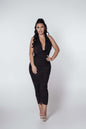 Bling Mirage crystal lycra midi dress