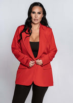 Sacou SIA CLASSIC roșu, croială dreaptă ușor oversize pentru ținute office și casual chic