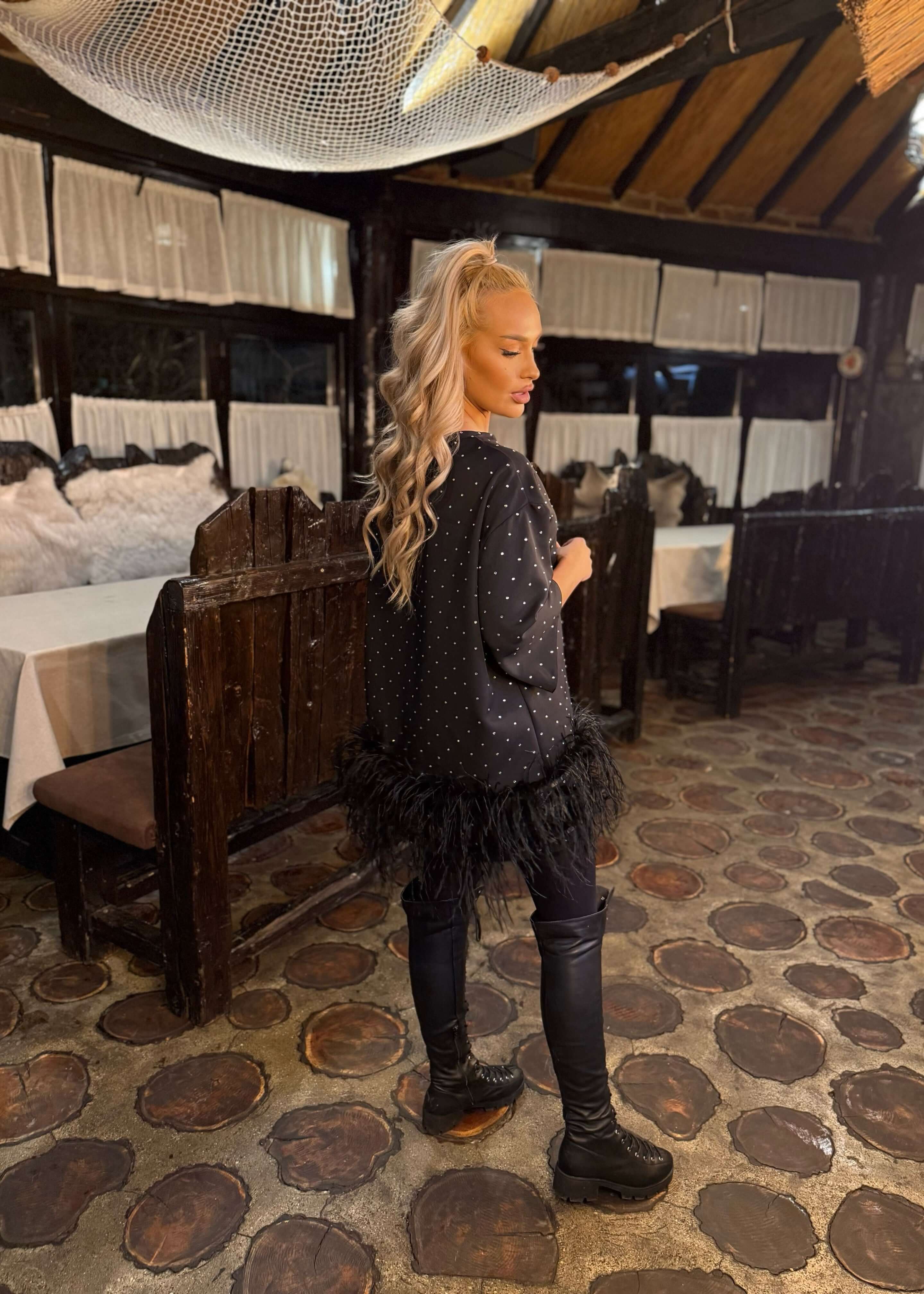 Tricou cu cristale și pene - "ECLIPSE" Tee Secondary image