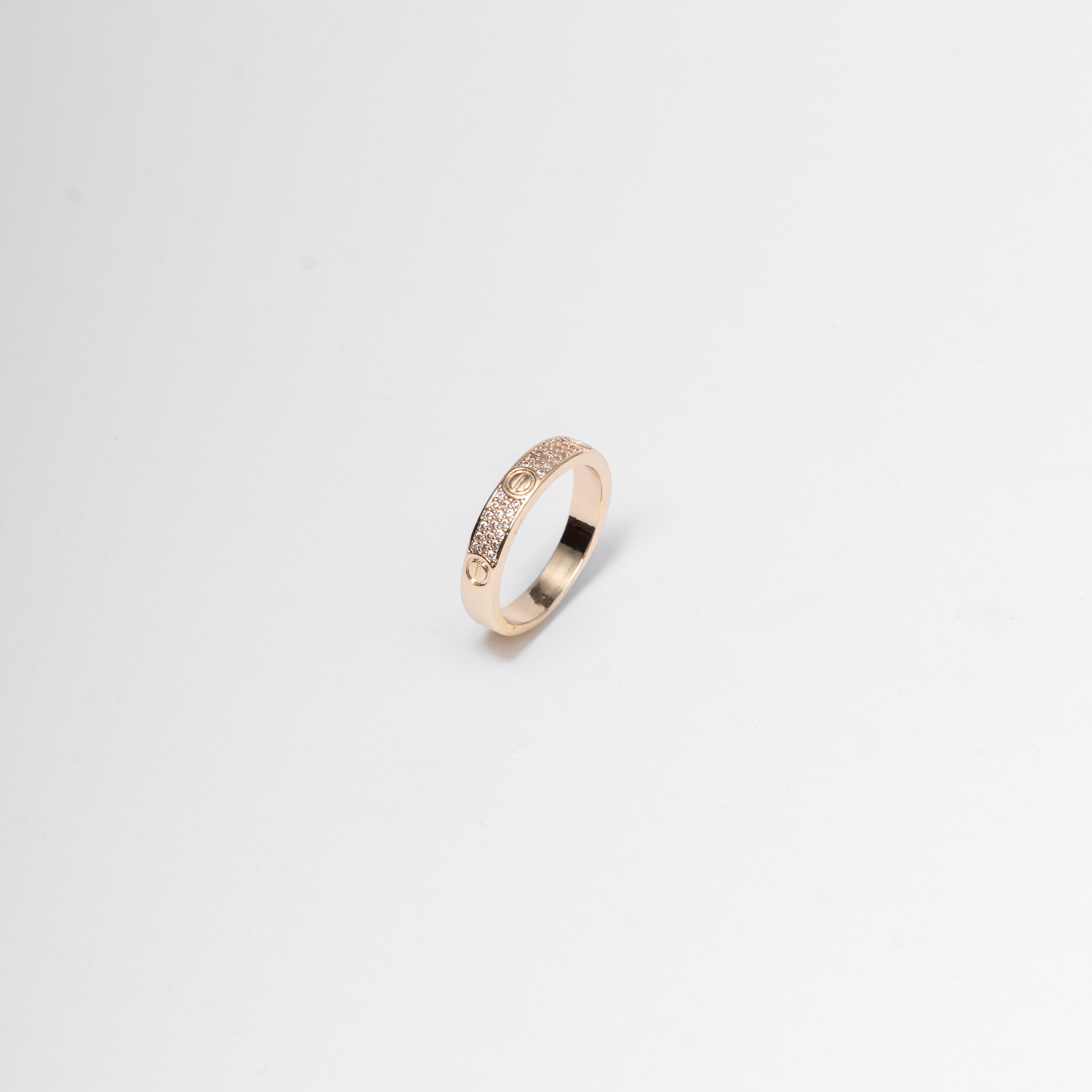 Unisex bracelet and ring set with crystals – screw luxury model | silver / gold