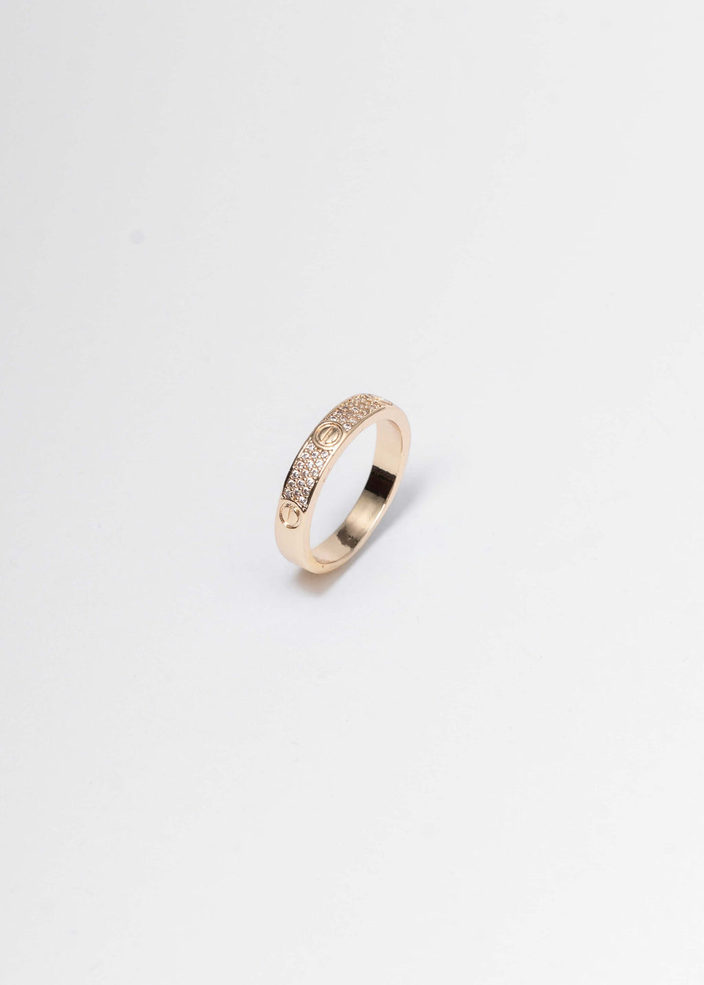 Alt Tag: Set Bratara & Inel Unisex cu Cristale – inel auriu tip screw cu cristale, Screw Luxury Set, accesoriu unisex