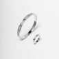 Unisex bracelet and ring set with crystals – screw luxury model | silver / gold