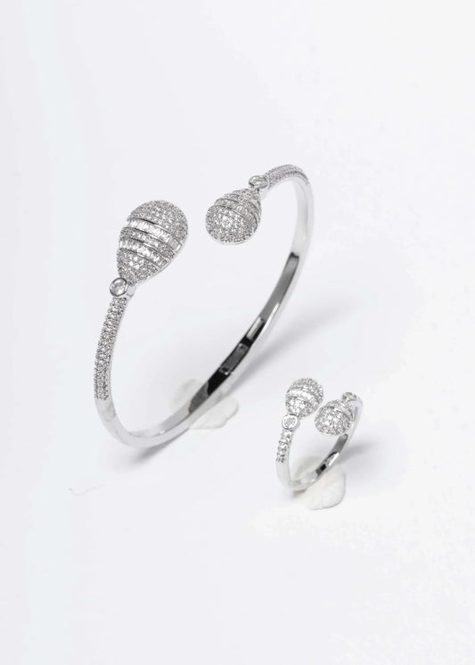 Galaxy Drop Bracelet &amp; Ring Set – Silver &amp; Gold