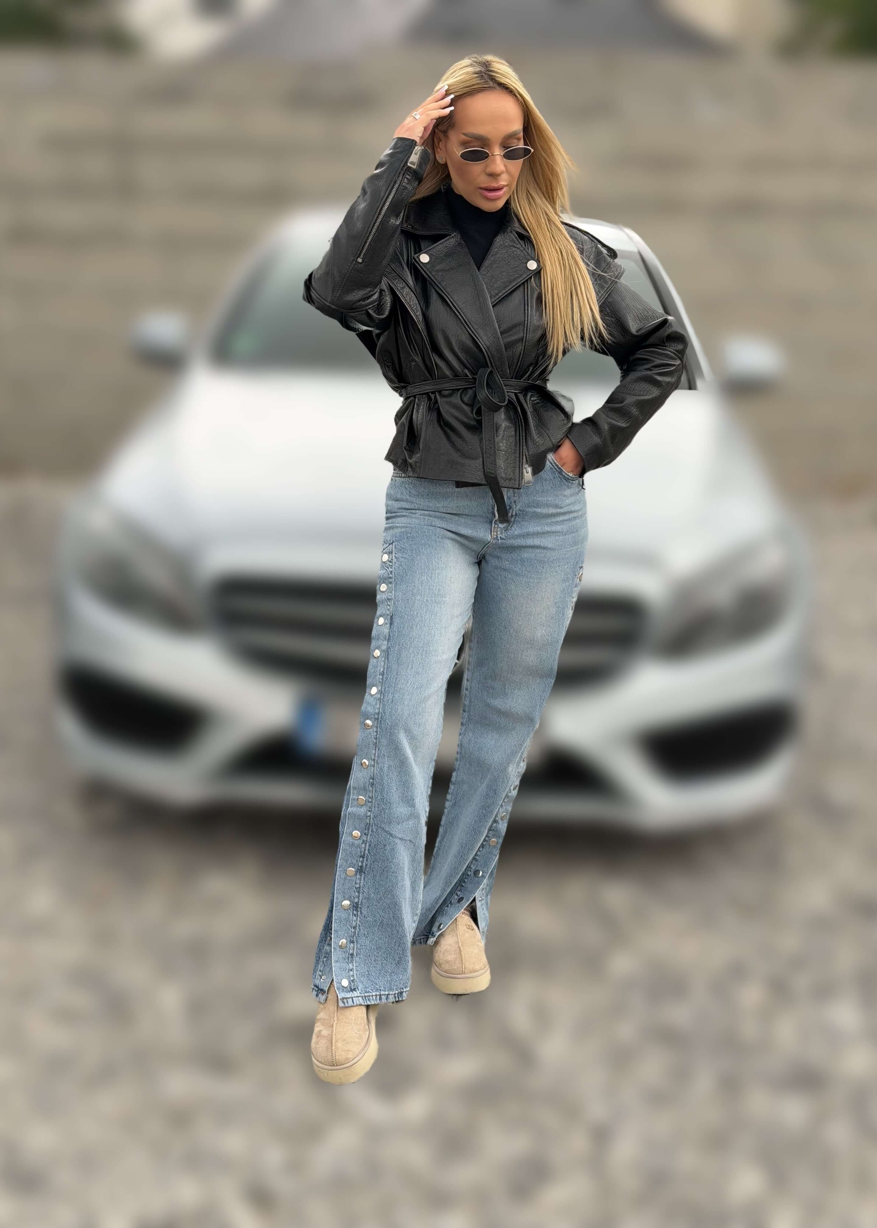 Blugi cu capse laterale, usor evezati - "SNAP ME" Secondary image