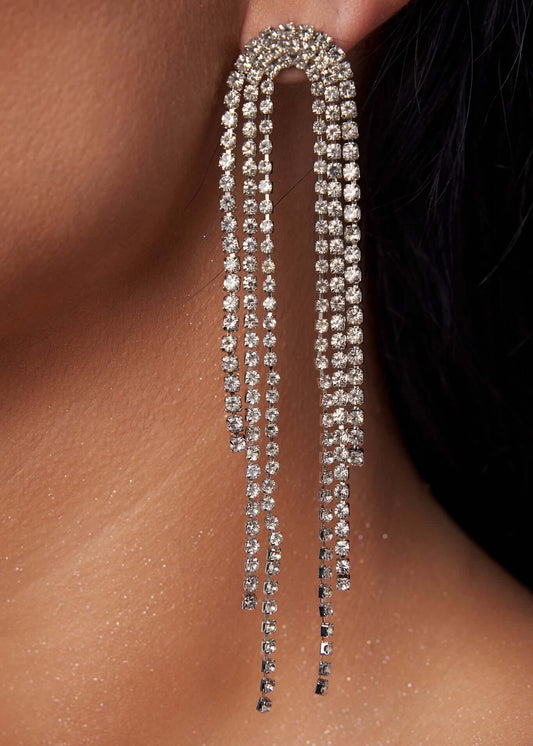 Cercei Tania cu cristale transparente Sia House pentru femei elegante