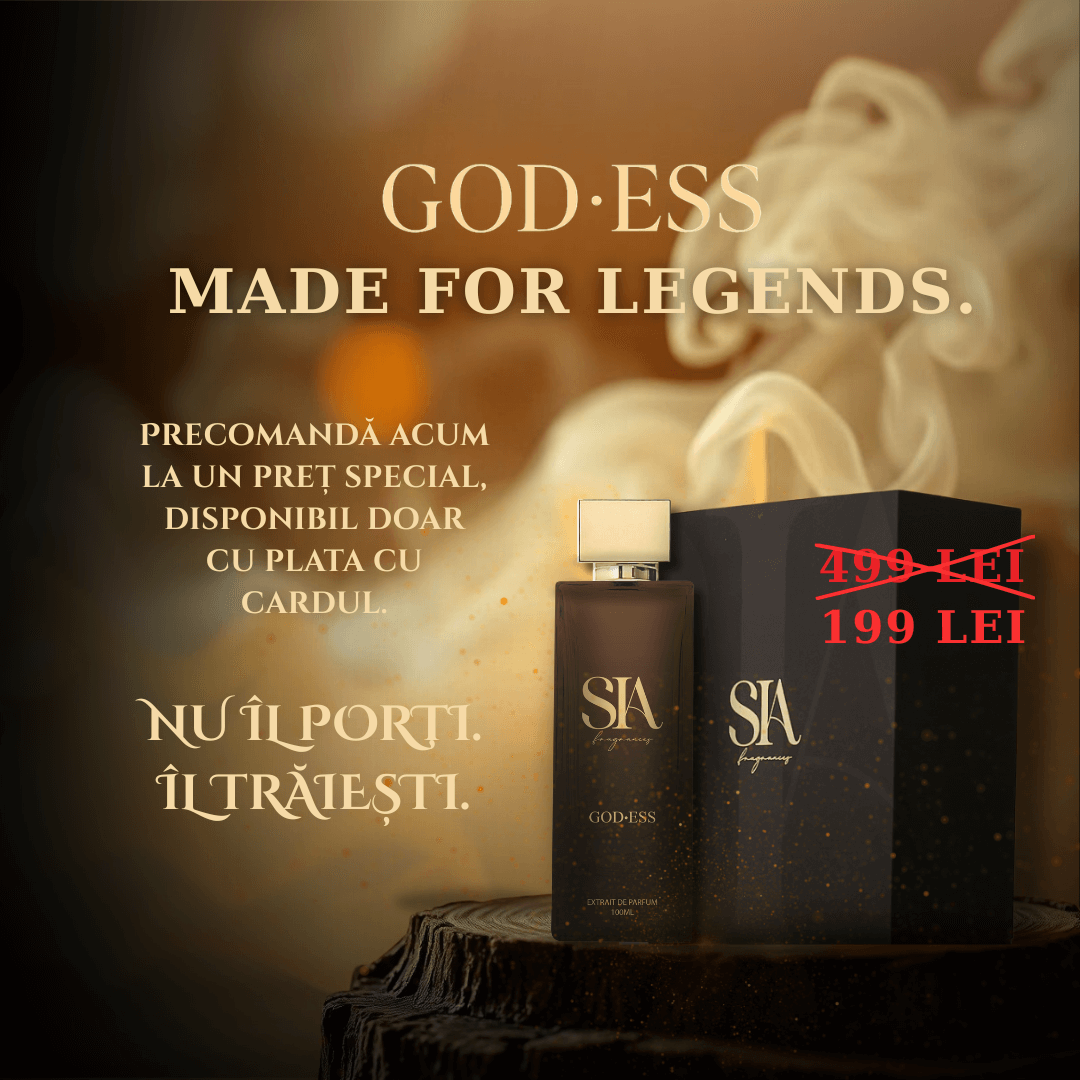 Extract de Parfum SIA Fragrances GOD•ESS unisex gourmand, ofertă promoțională 199 lei, parfum de lux made for legends