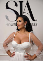 Cercei Miriam cu Perle și Cristale Argintii - Sia House Sia House pentru femei elegante