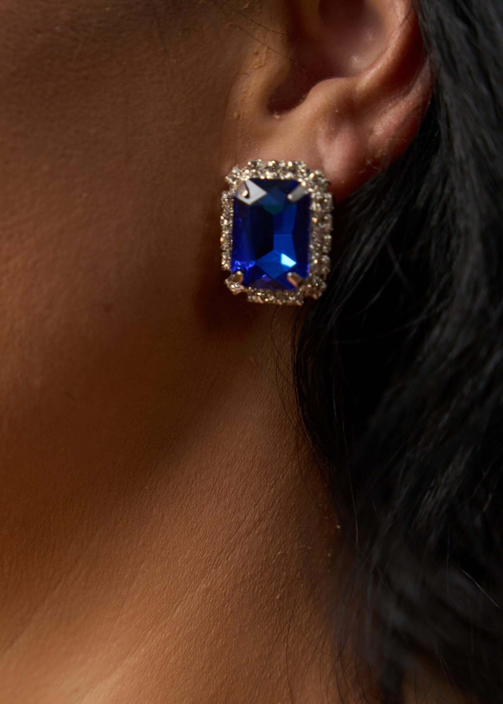 Cercei Carla cu cristal albastru regal Sia House pentru femei elegante Main image