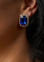 Cercei Carla cu cristal albastru regal Sia House pentru femei elegante