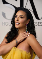 Cercei Riana eleganți cu cristale multicolore Sia House pentru femei elegante