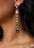 Cercei Riana eleganți cu cristale multicolore Sia House pentru femei elegante