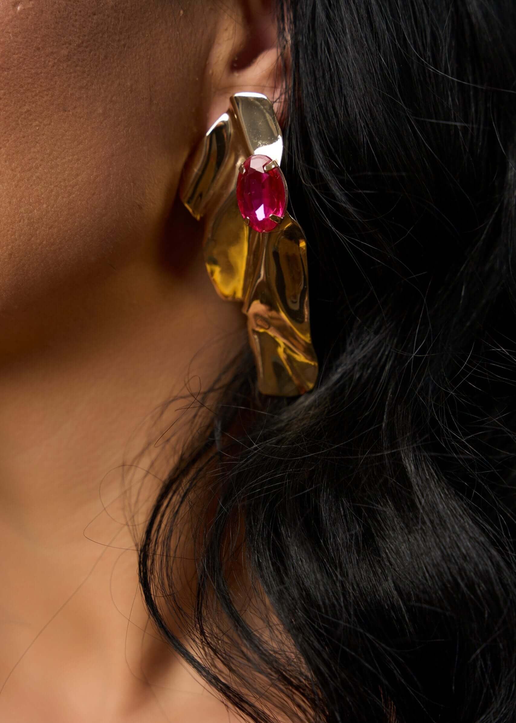 Cercei Vlada cu cristal roz - Sia House Sia House pentru femei elegante Main image