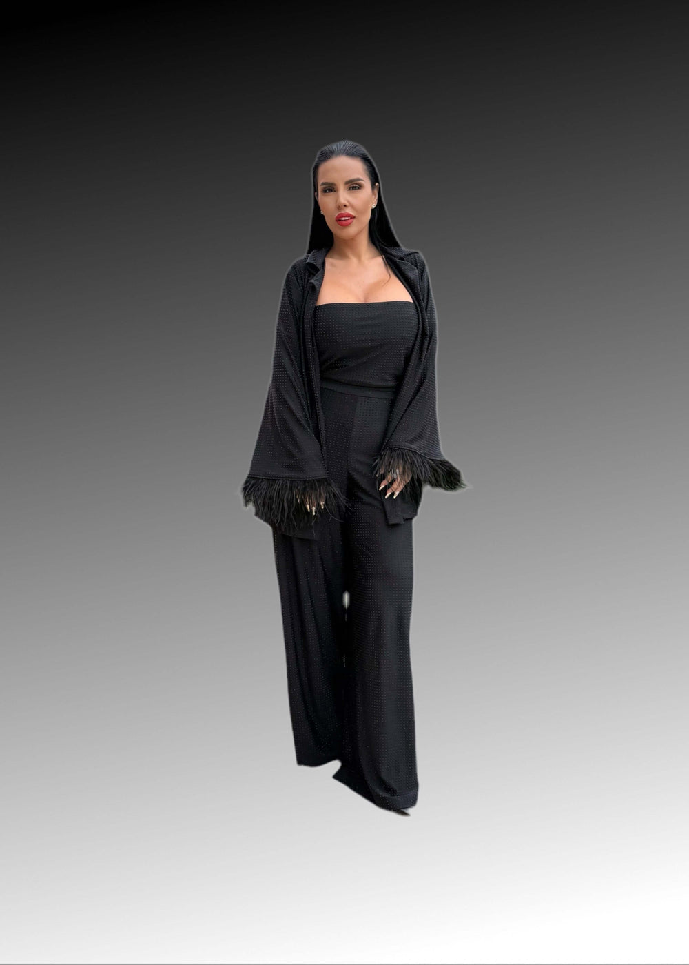 Compleu lycra cristale Bling Miray - set 3 piese elegant Sia House Sia House pentru femei elegante