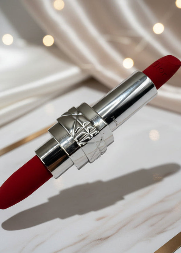 Ruj Iconic Dior Rouge Dior roșu intens, dublu capăt, pe fundal elegant, ruj de lux pentru machiaj buze perfecte Main image