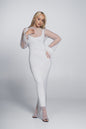 Bling Diva crystal and feather mesh dress