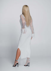 Bling Diva crystal and feather mesh dress