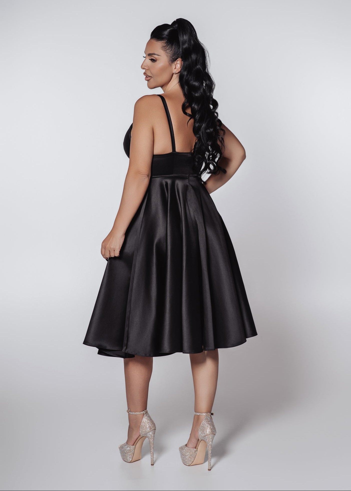 Bling Grace taffeta midi dress