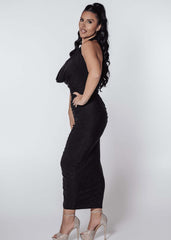 Bling Mirage crystal lycra midi dress