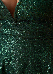 Rochie Salomeea verde smarald cu paiete și bretele cu pene - Sia House Sia House pentru femei elegante