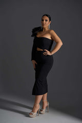 Obsidian Flame Midi Dress