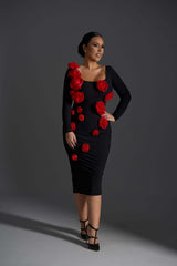 Rose Affair Midi Dress