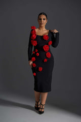Rose Affair Midi Dress