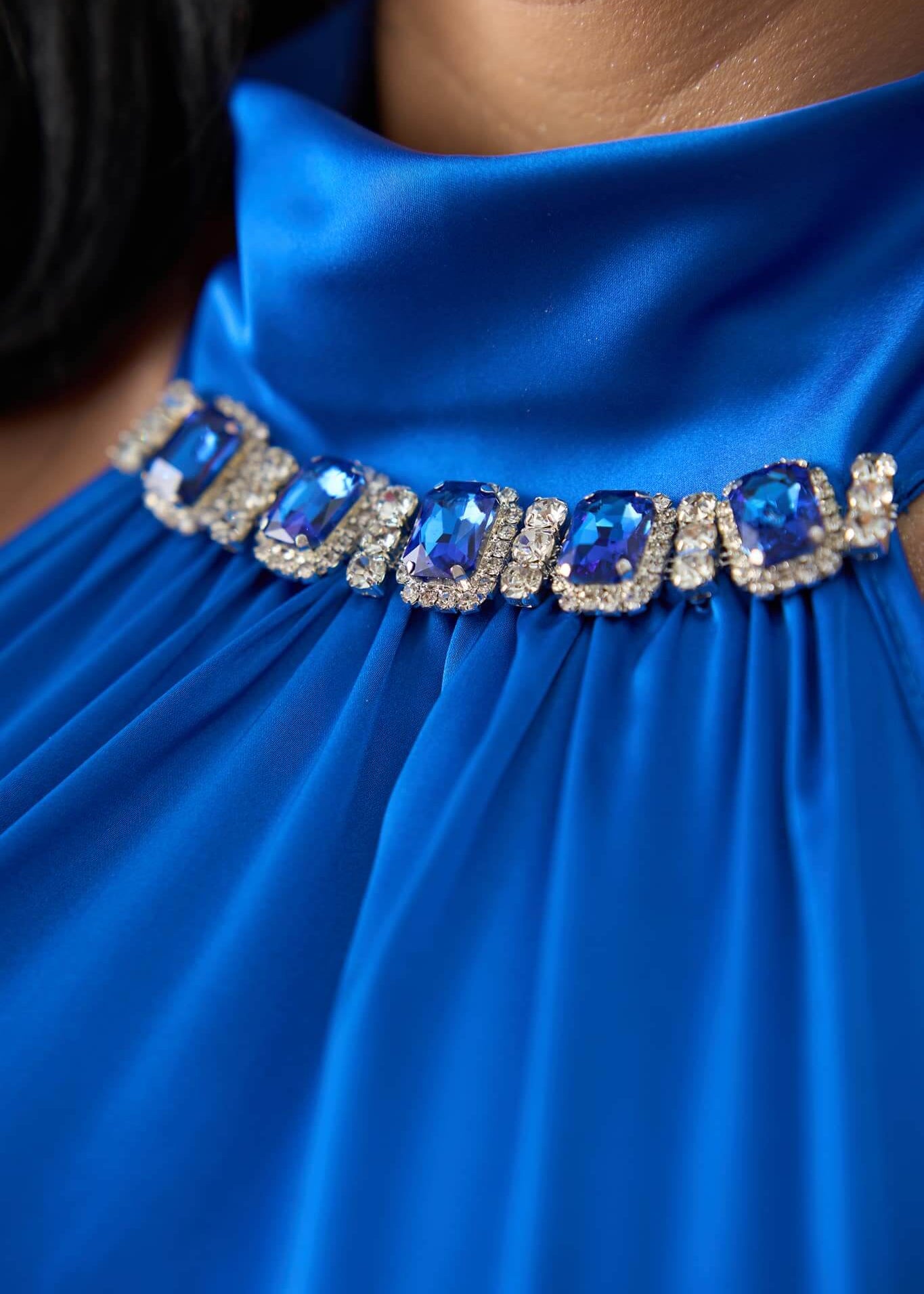 Rochie Alia - Eleganță Satinată Albastru Electric Sia House Sia House pentru femei elegante