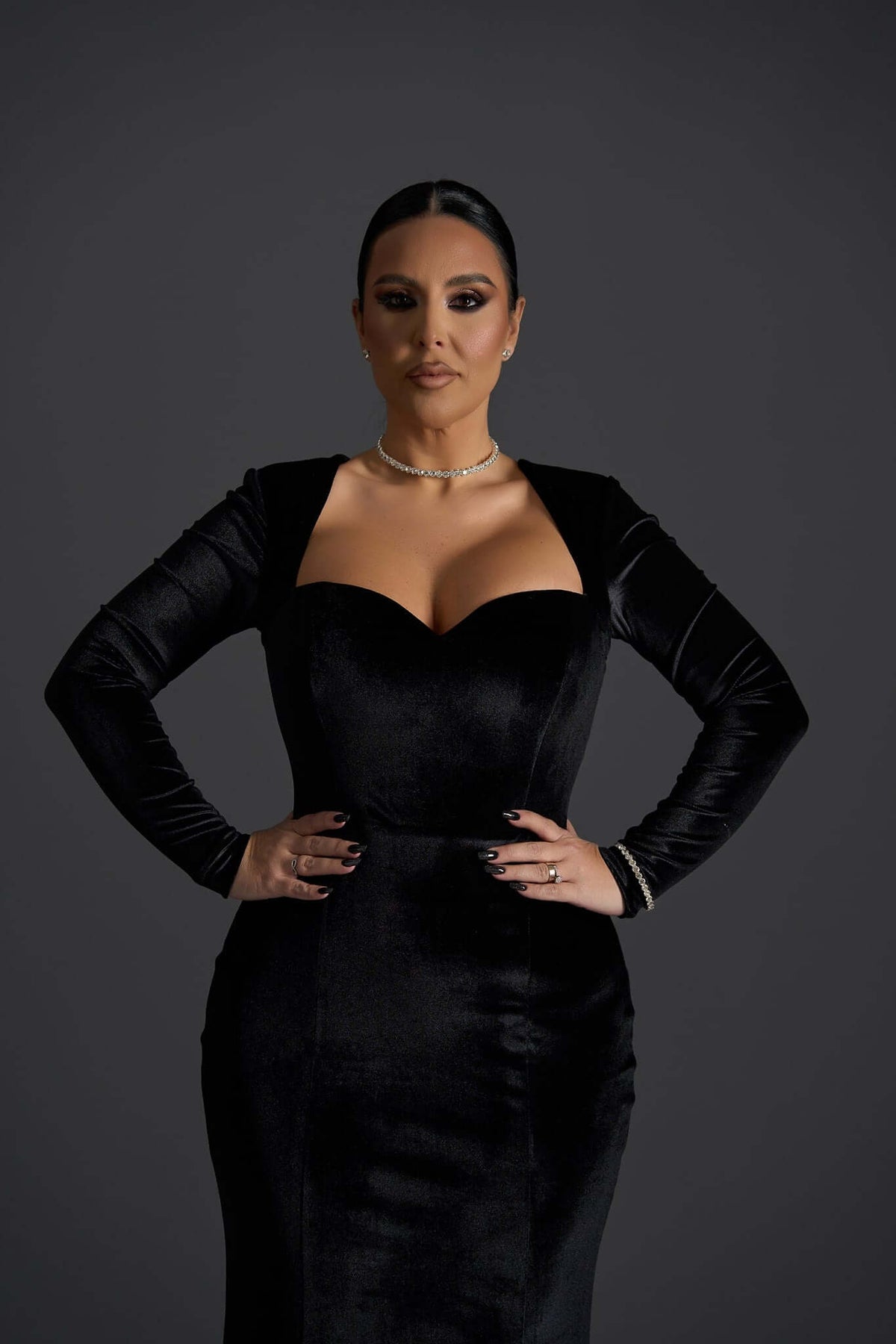 Long Velvet Noir Dress
