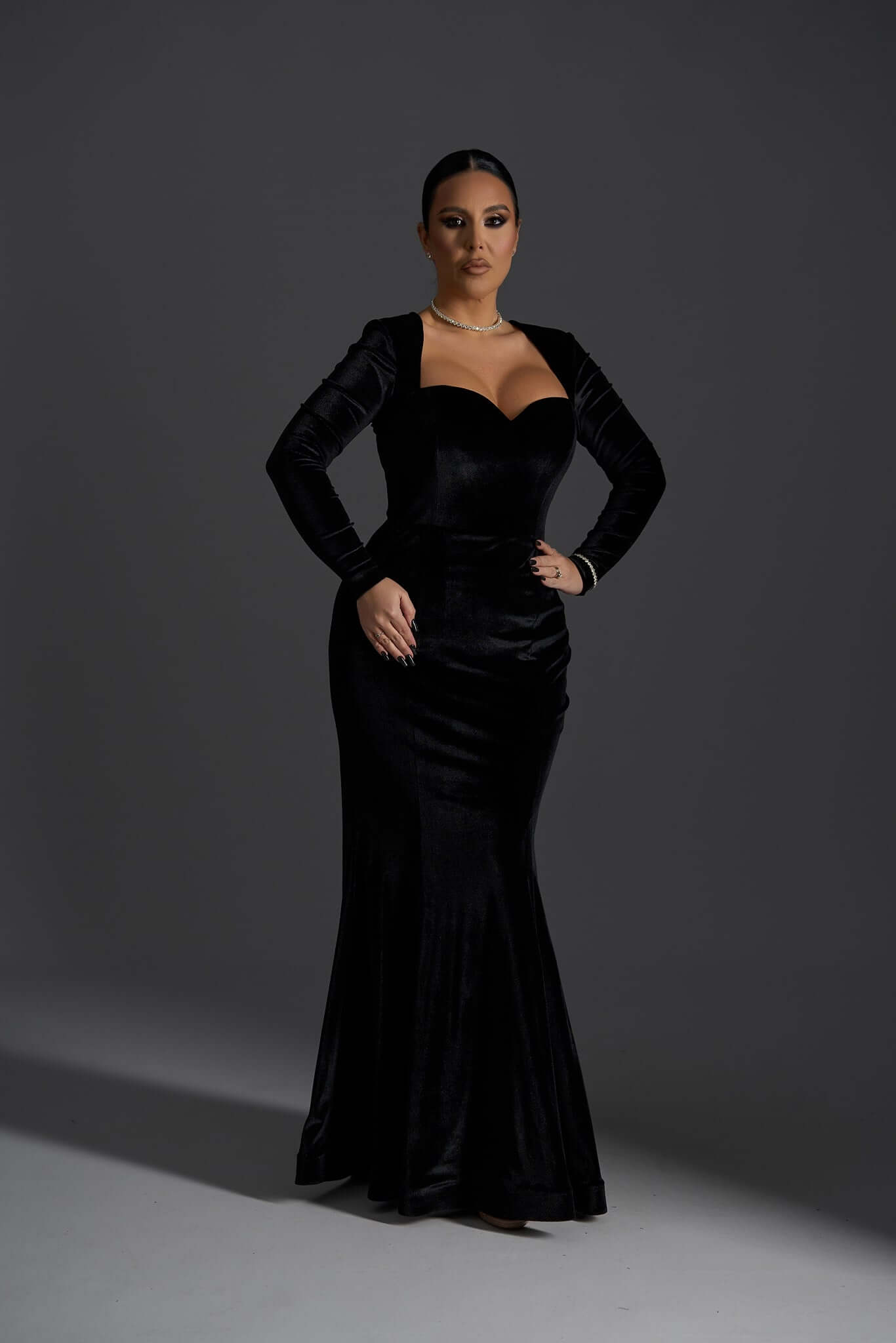 Long Velvet Noir Dress