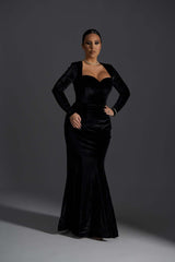 Long Velvet Noir Dress