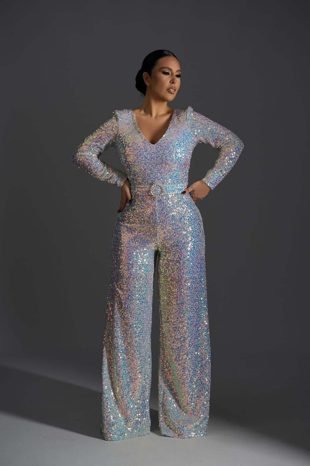 Cosmic Spark - Salopetă elegantă cu paiete multicolore Sia House Sia House pentru femei elegante